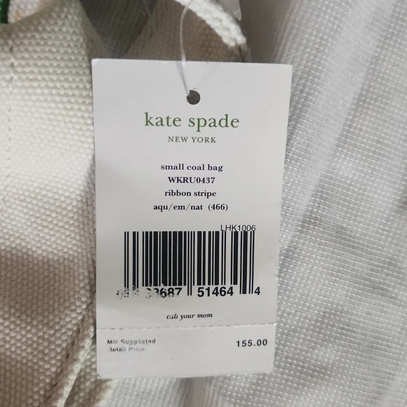 NWT Kate Spade retired small coal bag ribbon stripe - Picture 2 of 4
